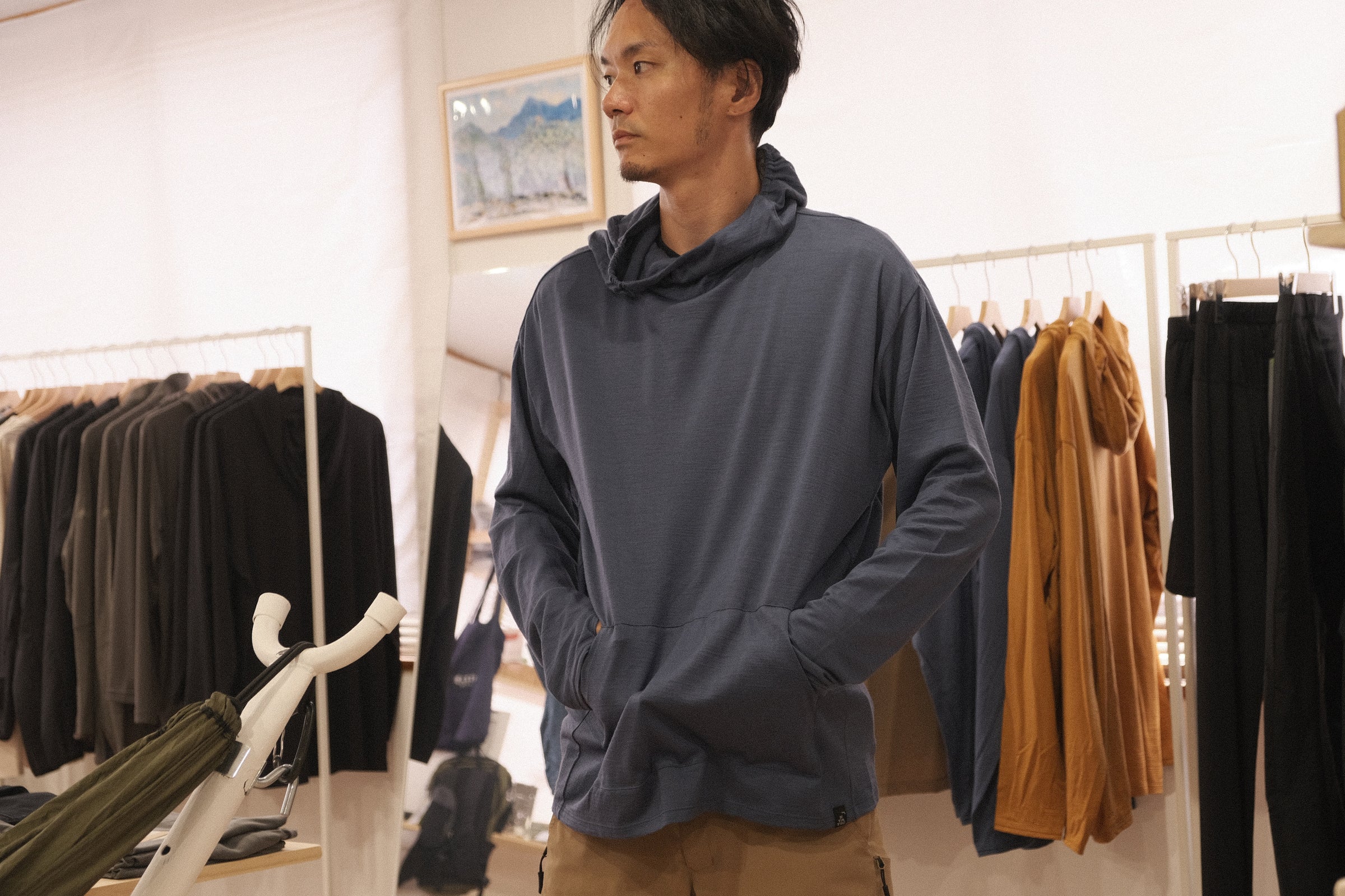 STATIC RAW L.W. HOODY Lサイズ STATIC RAW LW Hoody Ocean Blue